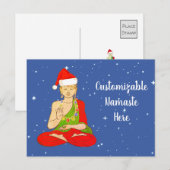 Aanpasbare Santa Boeddha Namaste Feestdagenkaart (Voorkant / Achterkant)