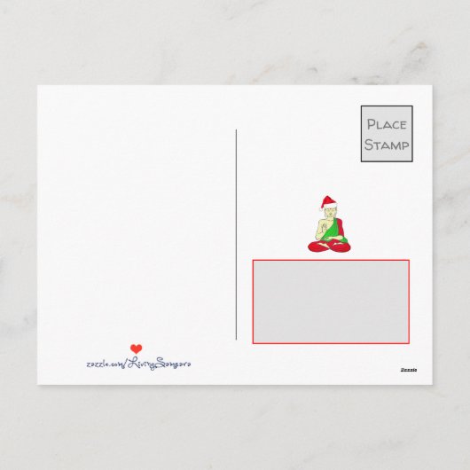 Aanpasbare Santa Boeddha Namaste Feestdagenkaart (Achterkant)
