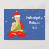 Aanpasbare Santa Boeddha Namaste Feestdagenkaart (Voorkant)