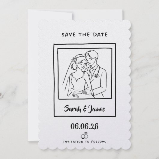 Aanpasbare Save the Date Bruid bruidegom (Voorkant)