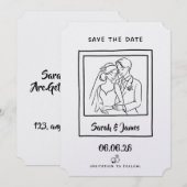 Aanpasbare Save the Date Bruid bruidegom (Voorkant / Achterkant)