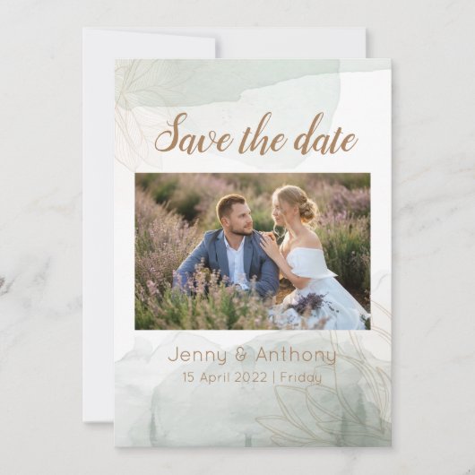 Aanpasbare Save the Date-uitnodiging Kaart (Voorkant)