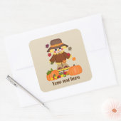 Aanpasbare scarecrow seizoensgebonden Herfst stick Vierkante Sticker (Envelop)