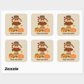 Aanpasbare scarecrow seizoensgebonden Herfst stick Vierkante Sticker (Vel)