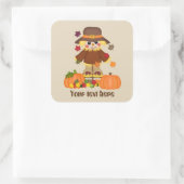 Aanpasbare scarecrow seizoensgebonden Herfst stick Vierkante Sticker (Tas)