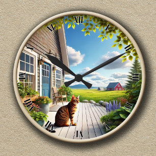 Aanpasbare Schattige Bengaalse Kattenklok Ronde Klok