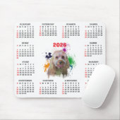 Aanpasbare Schattige Cavapoo Hond Kalender Muismat (Met muis)