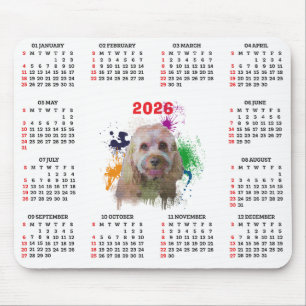 Aanpasbare Schattige Cavapoo Hond Kalender Muismat
