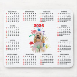 Aanpasbare Schattige Cockapoo Hond Kalender Muismat