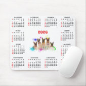 Aanpasbare Schattige Duitse Herdershond Kalender Muismat (Met muis)