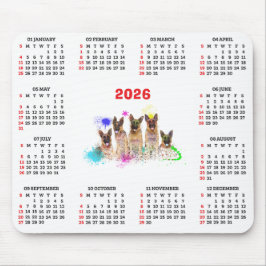 Aanpasbare Schattige Duitse Herdershond Kalender Muismat