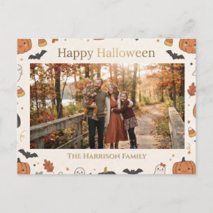 Aanpasbare Schattige Kawaii Gelukkig Halloween Fra Briefkaart
