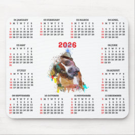 Aanpasbare Schattige Pittie Hond Kalender Muismat