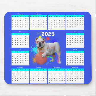 Aanpasbare Schattigee Britse Bulldog Kalender Muismat