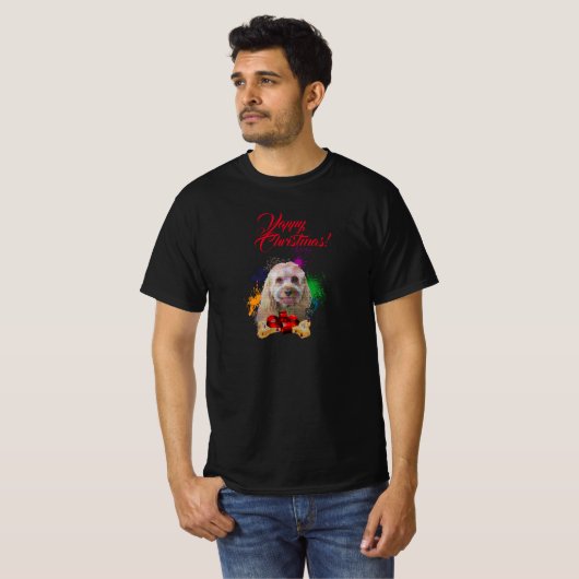 Aanpasbare Schattigee Cavapoo Dog Yappy Christmas T-shirt (Voorkant volledig)