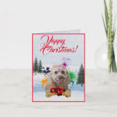 Aanpasbare Schattigee Cavapoo Dog Yappy Xmas Kaart (Voorkant)