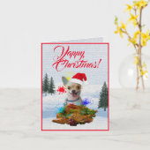 Aanpasbare Schattigee Chihuahua Dog Yappy Xmas Kaa Kaart (Gele Bloem)