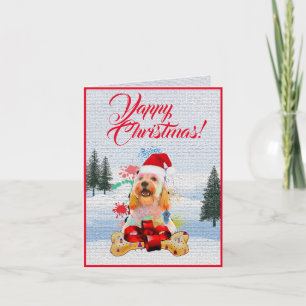 Aanpasbare Schattigee Cockapoo Dog Yappy Xmas Kaar Kaart