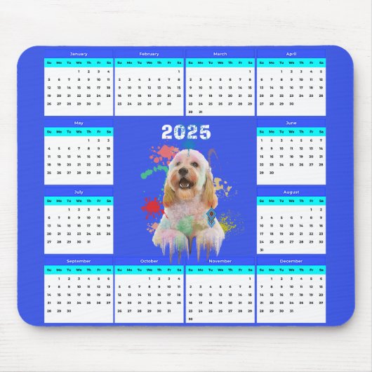Aanpasbare Schattigee Cockapoo hondenkalender Muismat (Voorkant)
