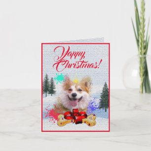 Aanpasbare Schattigee Corgi Dog Yappy Xmas Kaart
