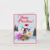 Aanpasbare Schattigee Dalmatische Hond Yappy Xmas  Kaart (Voorkant)
