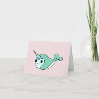 Aanpasbare Schattigee Narwhal Feestdagen Kaart