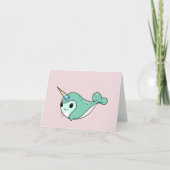Aanpasbare Schattigee Narwhal Feestdagen Kaart (Voorkant)