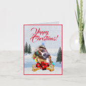 Aanpasbare Schattigee Pittie Dog Yappy Christmas K Kaart (Voorkant)