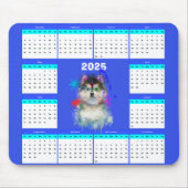 Aanpasbare Schattigee Pomsky Hondenkalender Muismat (Voorkant)