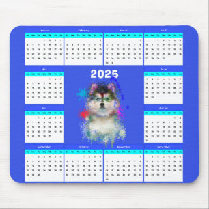 Aanpasbare Schattigee Pomsky Hondenkalender Muismat