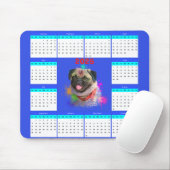Aanpasbare Schattigee Pug Dog Kalender Muismat (Met muis)