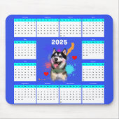 Aanpasbare Schattigee Siberische Husky hondenkalen Muismat (Voorkant)