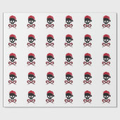 Aanpasbare Schedel Kerstman Cadeaupapier (Vlak)