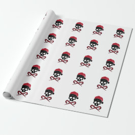 Aanpasbare Schedel Kerstman Cadeaupapier
