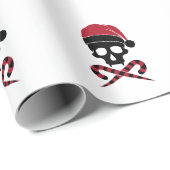 Aanpasbare Schedel Kerstman Cadeaupapier (Rol Hoek)