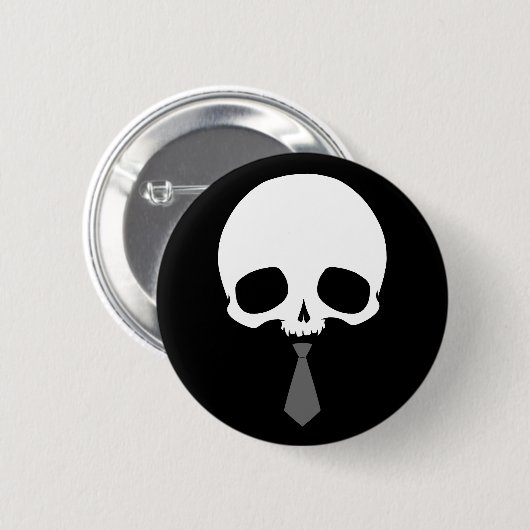 Aanpasbare Schedel met Das Ronde Button 5,7 Cm (Voorkant /achterkant)
