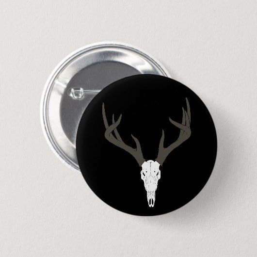 Aanpasbare schedel van witstaarthert ronde button 5,7 cm (Voorkant /achterkant)