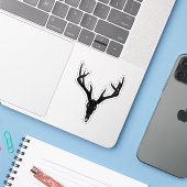 Aanpasbare schedel van witstaarthert sticker (Laptop met iPhone)