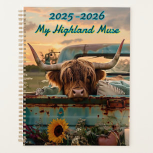Aanpasbare Schotse Hoogland Koe Kalendar Planner