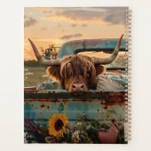 Aanpasbare Schotse Hoogland Koe Kalendar Planner (Achterkant)