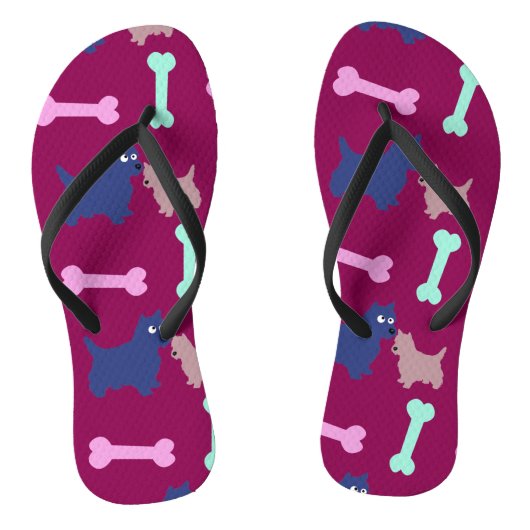 Aanpasbare Schotse Terriër Puppy Kies Kleur 1 Teenslippers (Voetbed)