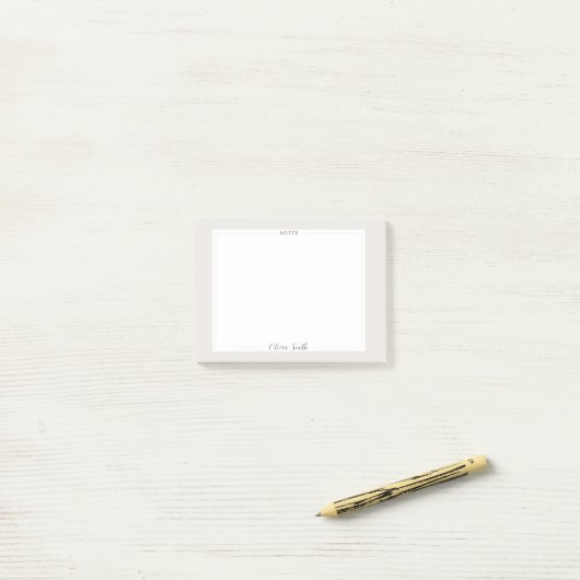 Aanpasbare scriptnaam gepersonaliseerd cadeau post-it® notes (Op bureau)
