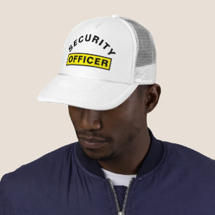 Aanpasbare SECURITY OFFICER Tekst Statement Wit Trucker Pet