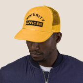 Aanpasbare SECURITY OFFICER tekststatement Geel Trucker Pet (In situ)