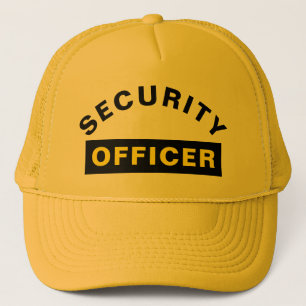 Aanpasbare SECURITY OFFICER tekststatement Geel Trucker Pet