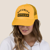 Aanpasbare SECURITY OFFICER tekststatement Geel Trucker Pet (In situ)