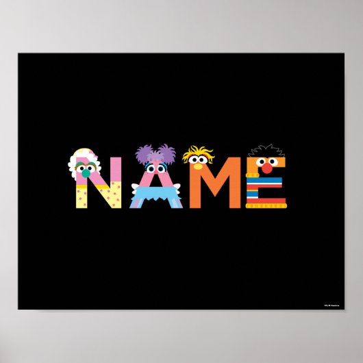 Aanpasbare Sesame Street Alfabet Poster (Voorkant)