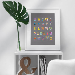 Aanpasbare Sesamstraat Alfabet Poster