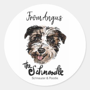 Aanpasbare set hondenstickers ronde sticker