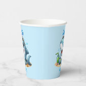 Aanpasbare Shark Attack Verjaardag Papieren Bekers (Rechts)